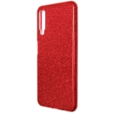 Чехол накладка Shine для SAMSUNG Galaxy A7 2018 (SM-A750), силикон, блестки, цвет красный