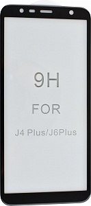 Защитное стекло "5D/9D" GLASS FULL GLUE для SAMSUNG Galaxy J4 Plus 2018 (SM-J415) / J6 Plus 2018 (SM-J610), цвет канта черный.