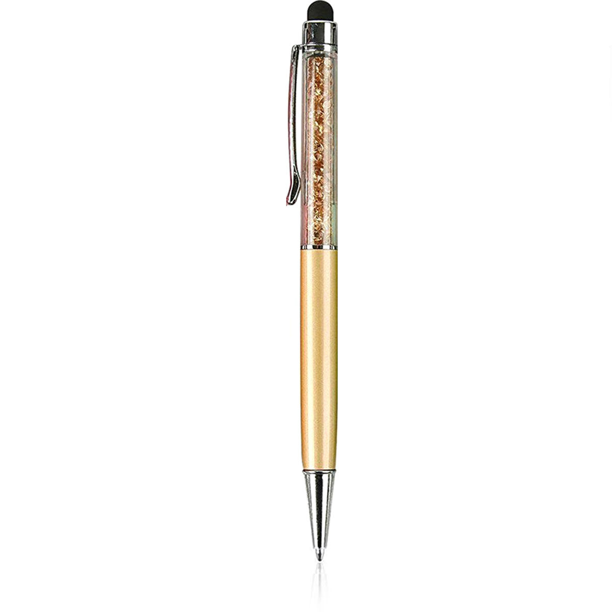 Ручка стилус для телефонов и планшетов, со стразами, цвет золотистый