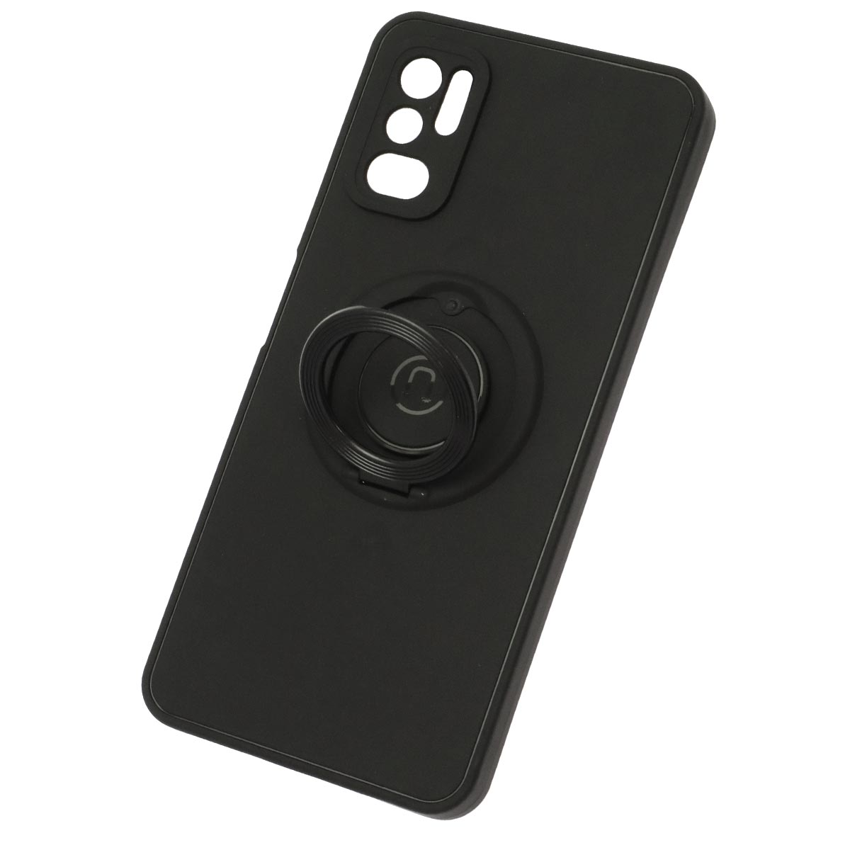 Чехол накладка для XIAOMI POCO M3 Pro, XIAOMI Redmi Note 10T, Redmi Note 10 5G, Redmi Note 10 5G, силикон, с кольцом держателем, цвет черный