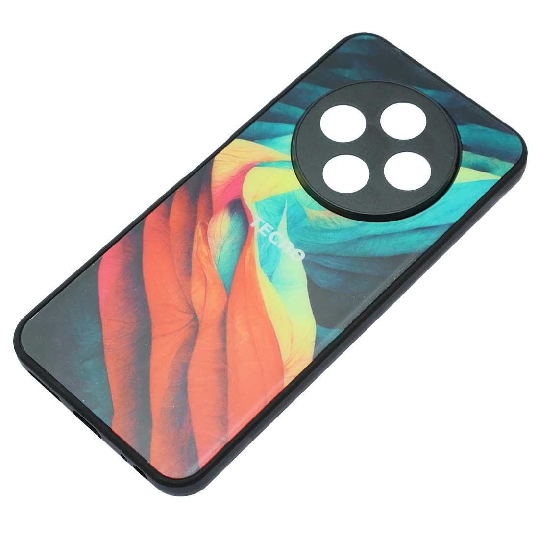 Чехол накладка для TECNO Spark 30C, пластик, силикон, защита камеры, рисунок Акварельные лепестки