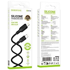 Кабель BOROFONE BX113 Lenny USB Type C на Lightning 8 pin, 27W, длина 3 метра, цвет черный