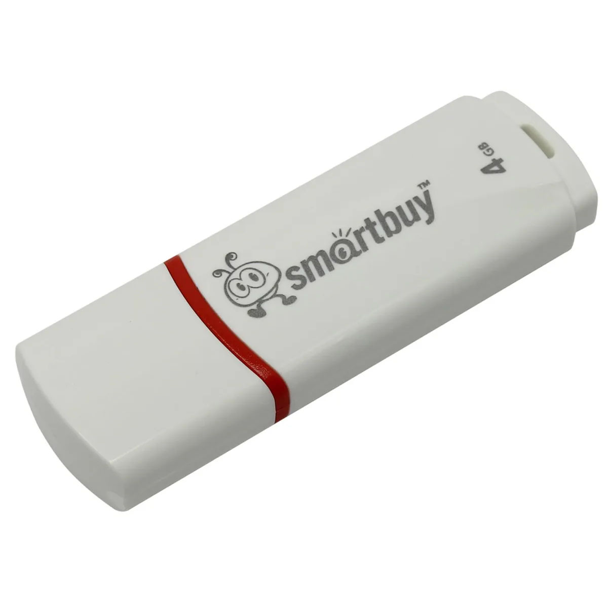 Флешка USB 2.0 4GB SMARTBUY Crown, цвет белый
