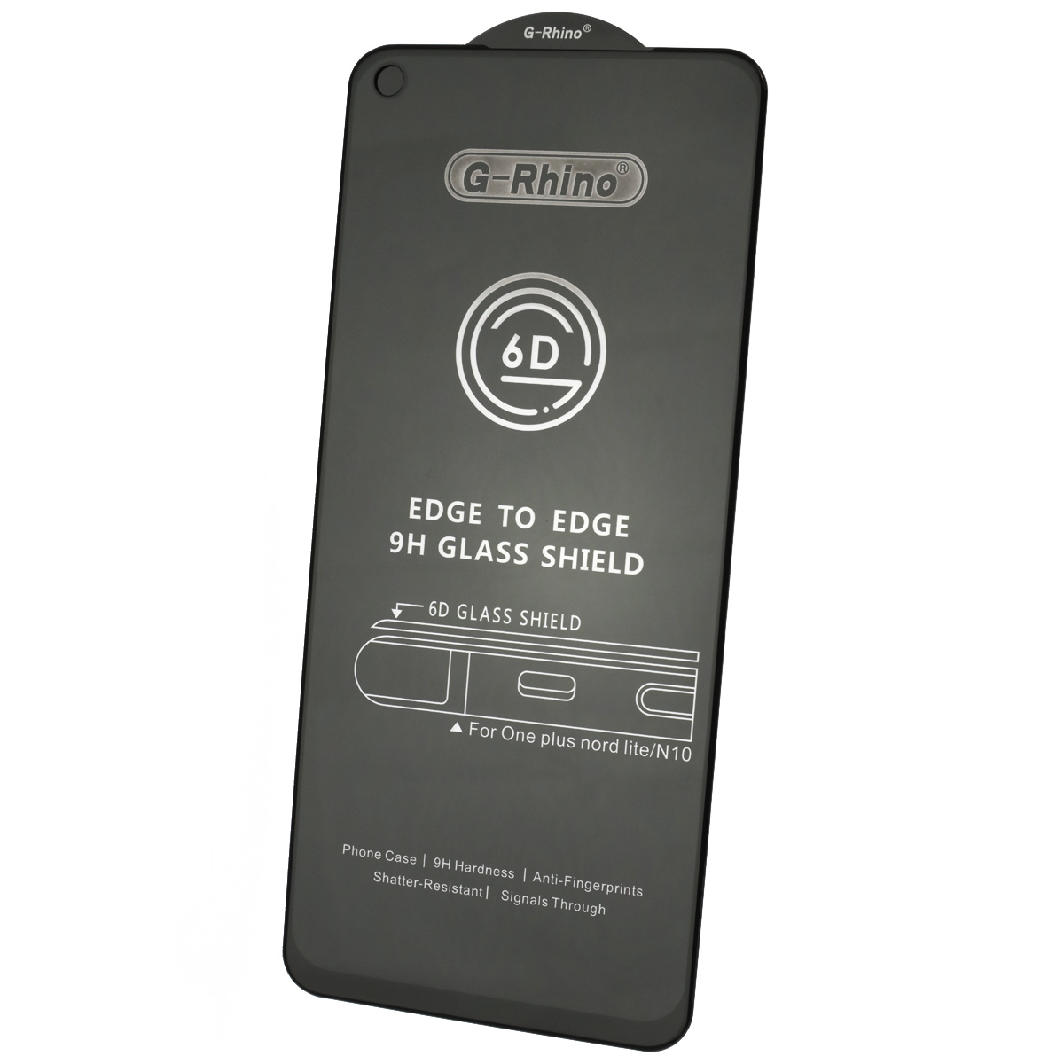 Защитное стекло 6D G-Rhino для OnePlus Nord N10, цвет окантовки черный