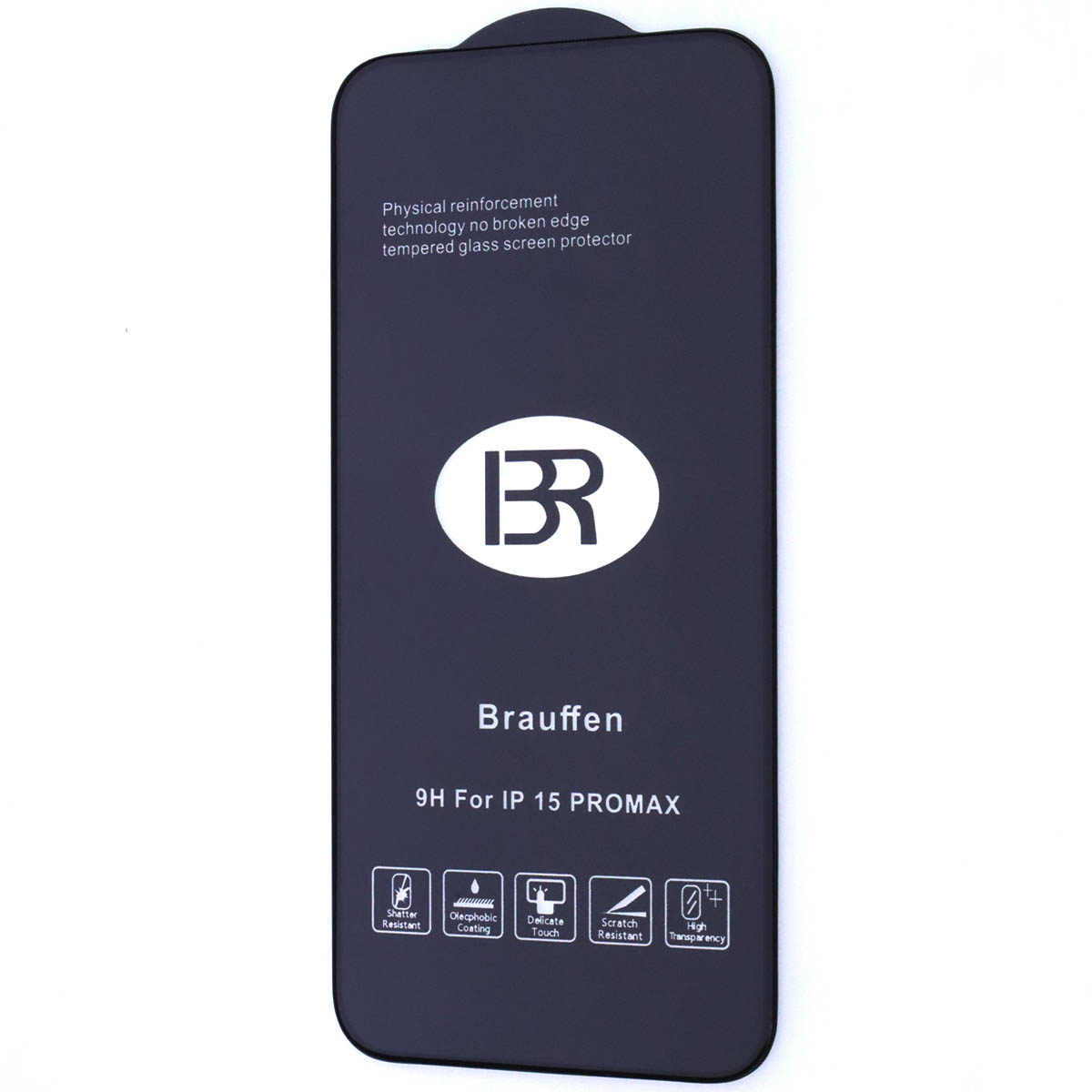 Защитное стекло 5D BRAUFFEN для APPLE iPhone 15 Pro Max (6.7"), цвет окантовки черный