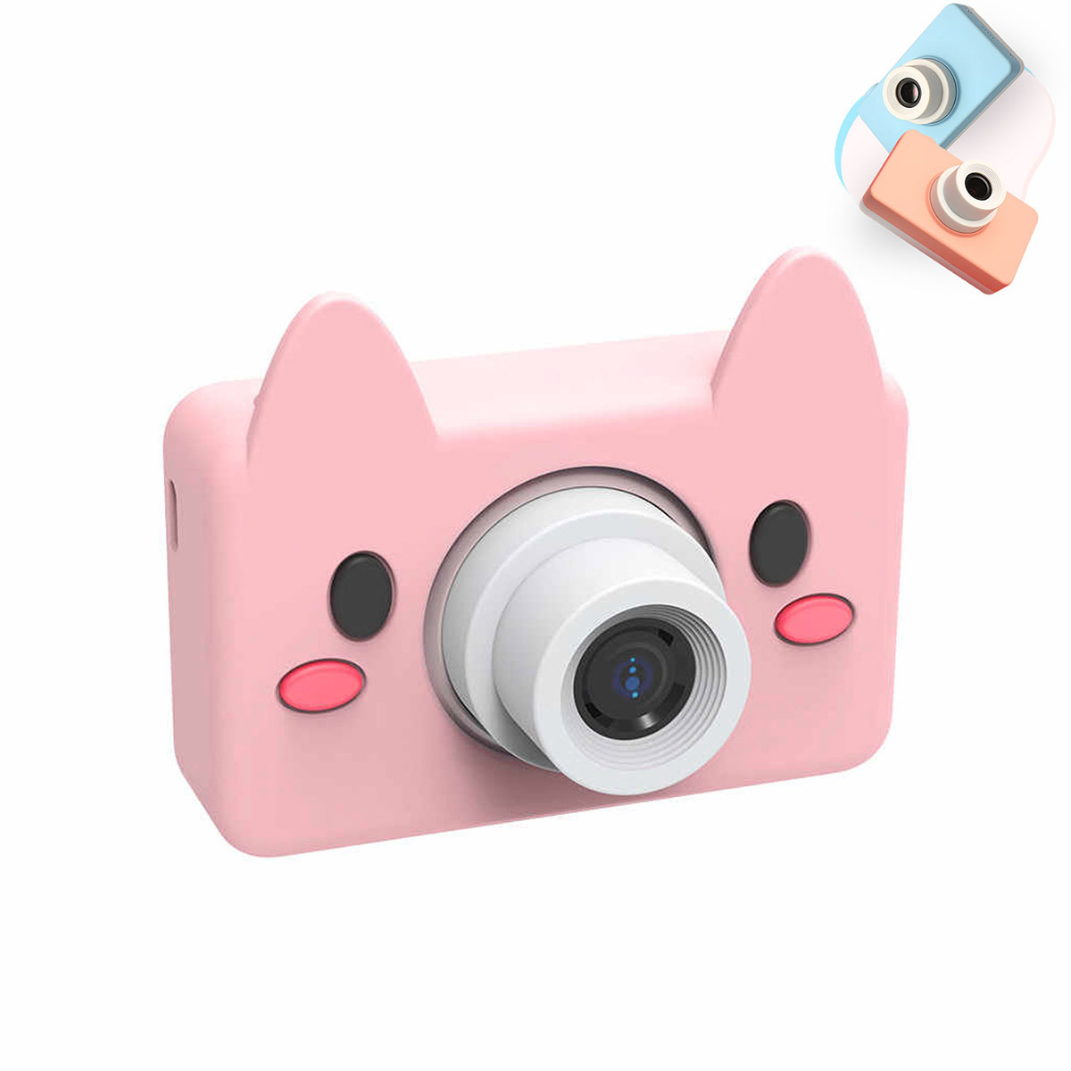 Детский фотоаппарат (игрушка), силиконовый сменный чехол "Свинка".