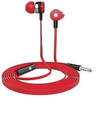 Гарнитура (наушники с микрофоном) проводная, Celebrat D1, цвет красный
