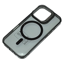 Чехол накладка Sky Armor с поддержкой MagSafe для APPLE iPhone 16, подставка, цвет прозрачно черный Чехол накладка Sky Armor с поддержкой MagSafe для APPLE iPhone 16, подставка, цвет прозрачно черный