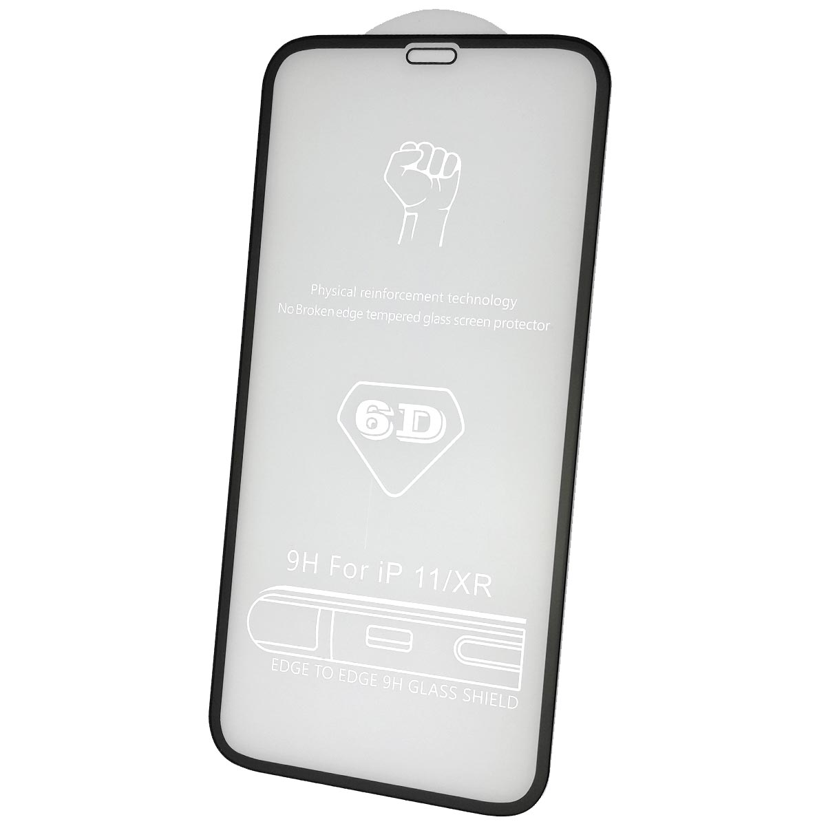 Защитное стекло 6D для APPLE iPhone 11, iPhone XR, цвет окантовки черный