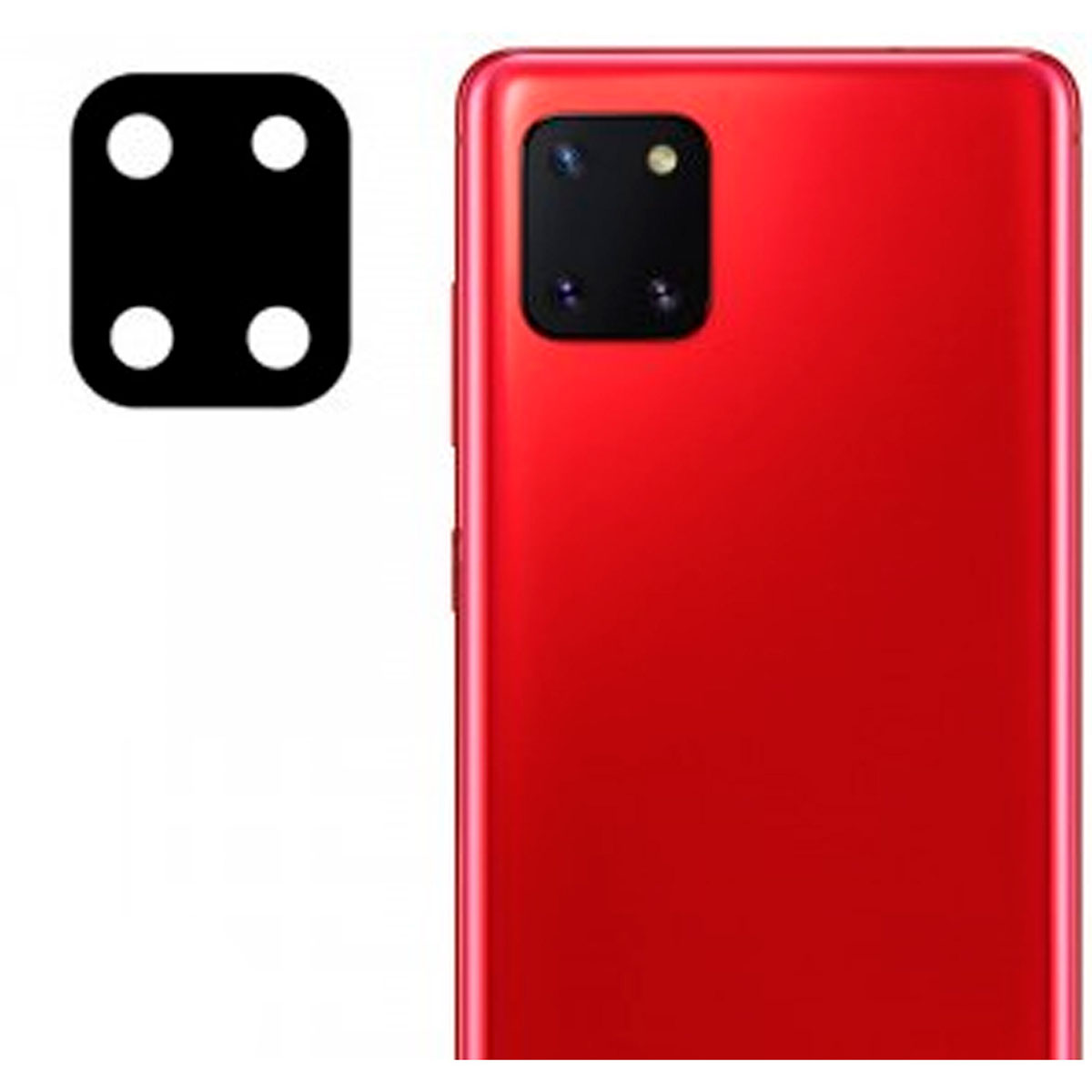 Защитное стекло на заднюю камеру для SAMSUNG Galaxy Note 10 Lite, цвет черный Защитное стекло на заднюю камеру для SAMSUNG Galaxy Note 10 Lite, цвет черный