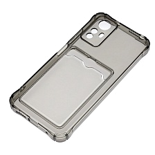 Чехол накладка CARD CASE для XIAOMI Redmi Note 12S, защита камеры, силикон, отдел для карт, цвет прозрачно черный