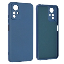 Чехол накладка NANO для XIAOMI Redmi Note 12S, силикон, бархат, цвет темно синий