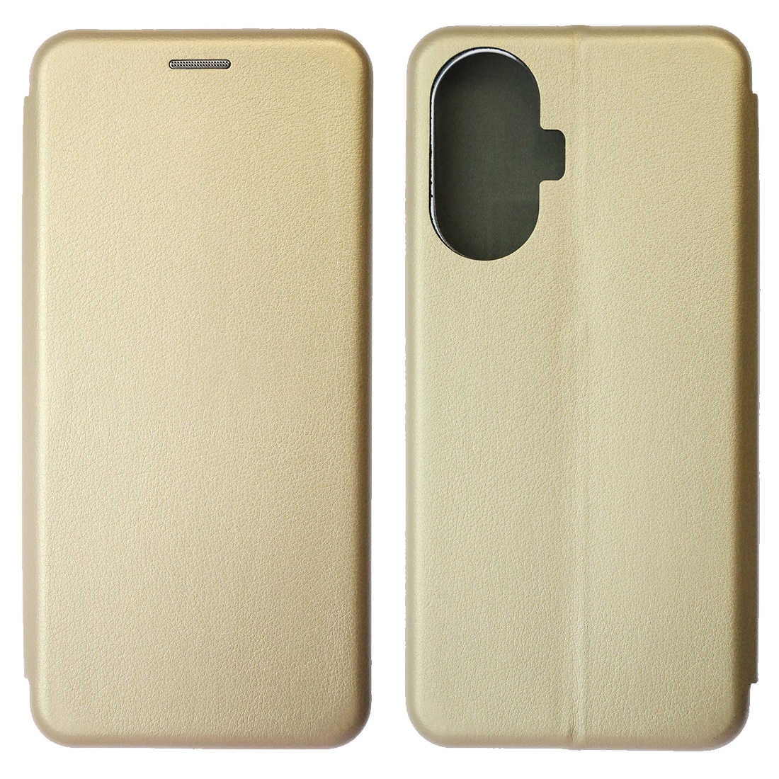 Чехол книжка STYLISH для Realme C55, экокожа, визитница, цвет золотистый Чехол книжка STYLISH для Realme C55, экокожа, визитница, цвет золотистый