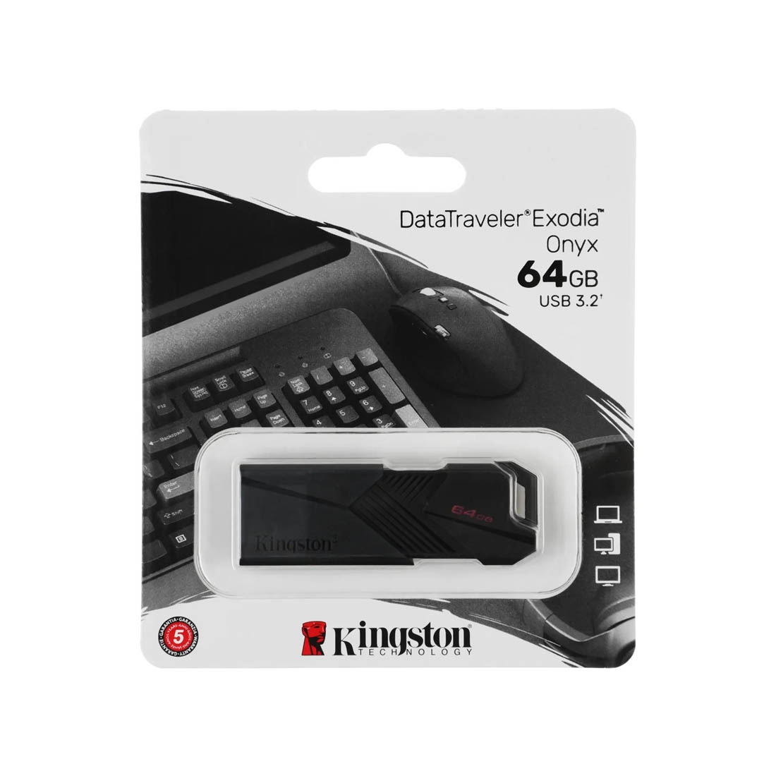 Флешка USB 3.2 64GB KINGSTON DataTraveler Exodia (DTXON/64GB), цвет черный Флешка USB 3.2 64GB KINGSTON DataTraveler Exodia (DTXON/64GB), цвет черный