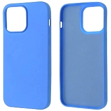 Чехол накладка NANO для APPLE iPhone 14 Pro Max, силикон, бархат, цвет голубой