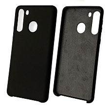 Чехол накладка Silicon Cover для SAMSUNG Galaxy A21 (SM-A215), силикон, бархат, цвет черный.