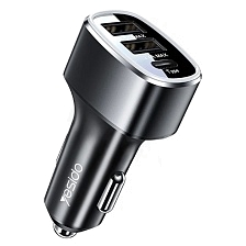 АЗУ (Автомобильное зарядное устройство) YESIDO Y47, 49W, 1 USB Type C, 2 USB A, PD25W, цвет черный АЗУ (Автомобильное зарядное устройство) YESIDO Y47, 49W, 1 USB Type C, 2 USB A, PD25W, цвет черный