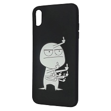 Чехол накладка imcase для APPLE iPhone XS MAX, силикон, рисунок Человечек