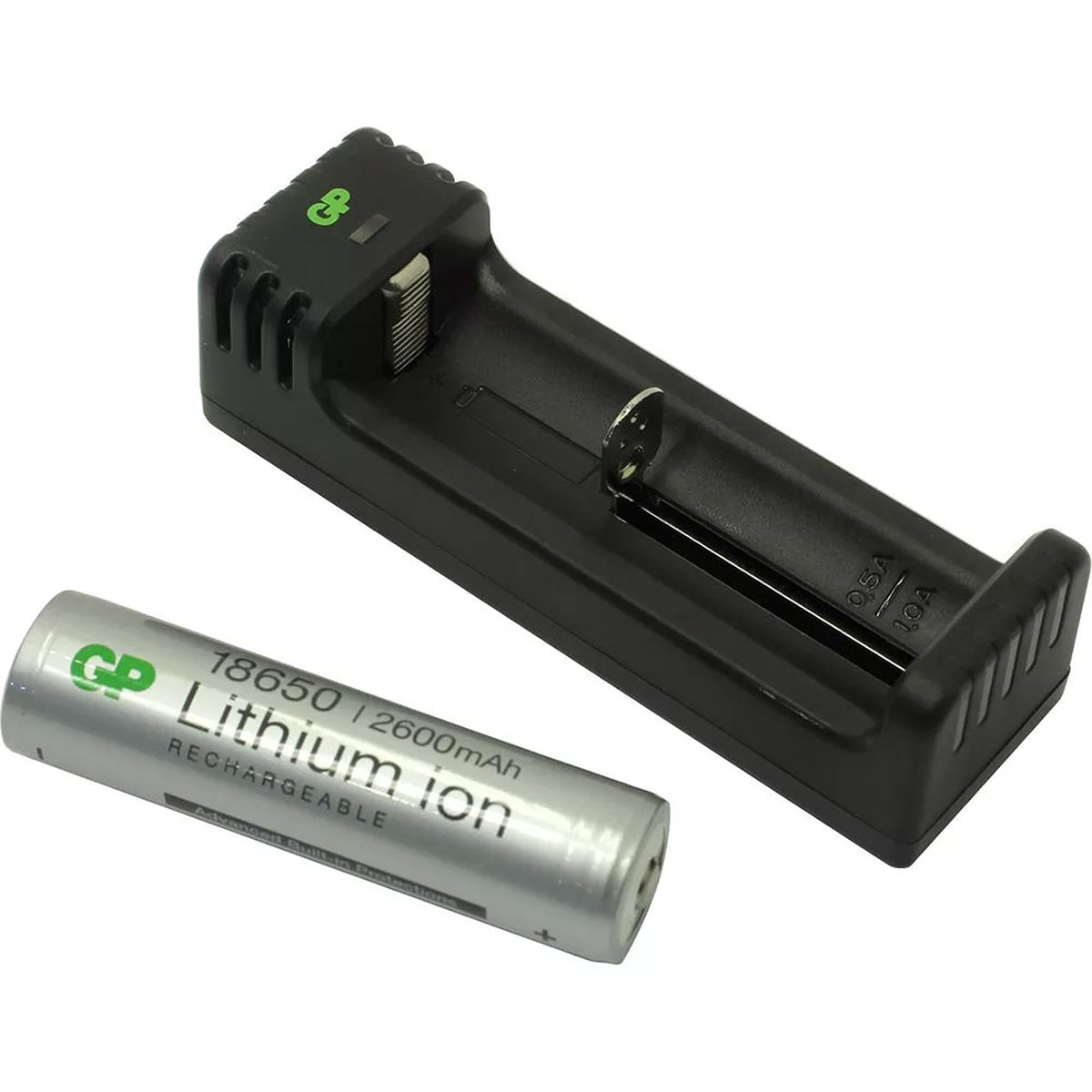 Аккумулятор 18650 + зарядное устройство GP L1111865026FPE (GPL), 2600мAч.
