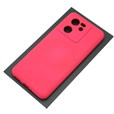 Чехол накладка Silicon Cover для XIAOMI 13T, XIAOMI 13T Pro, защита камеры, силикон, бархат, цвет фуксия