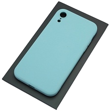 Чехол накладка для APPLE iPhone XR, силикон, бархат, цвет светло голубой Чехол накладка для APPLE iPhone XR, силикон, бархат, цвет светло голубой