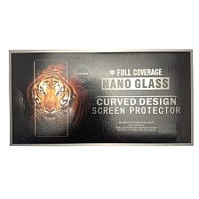 Защитная пленка 2 в 1 NANO Glass для SAMSUNG Galaxy S10 (SM-G973), ударопрочная, клеется вся поверхность, цвет окантовки черный.