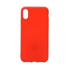 Чехол накладка для APPLE iPhone X, XS, силикон, цвет красный.