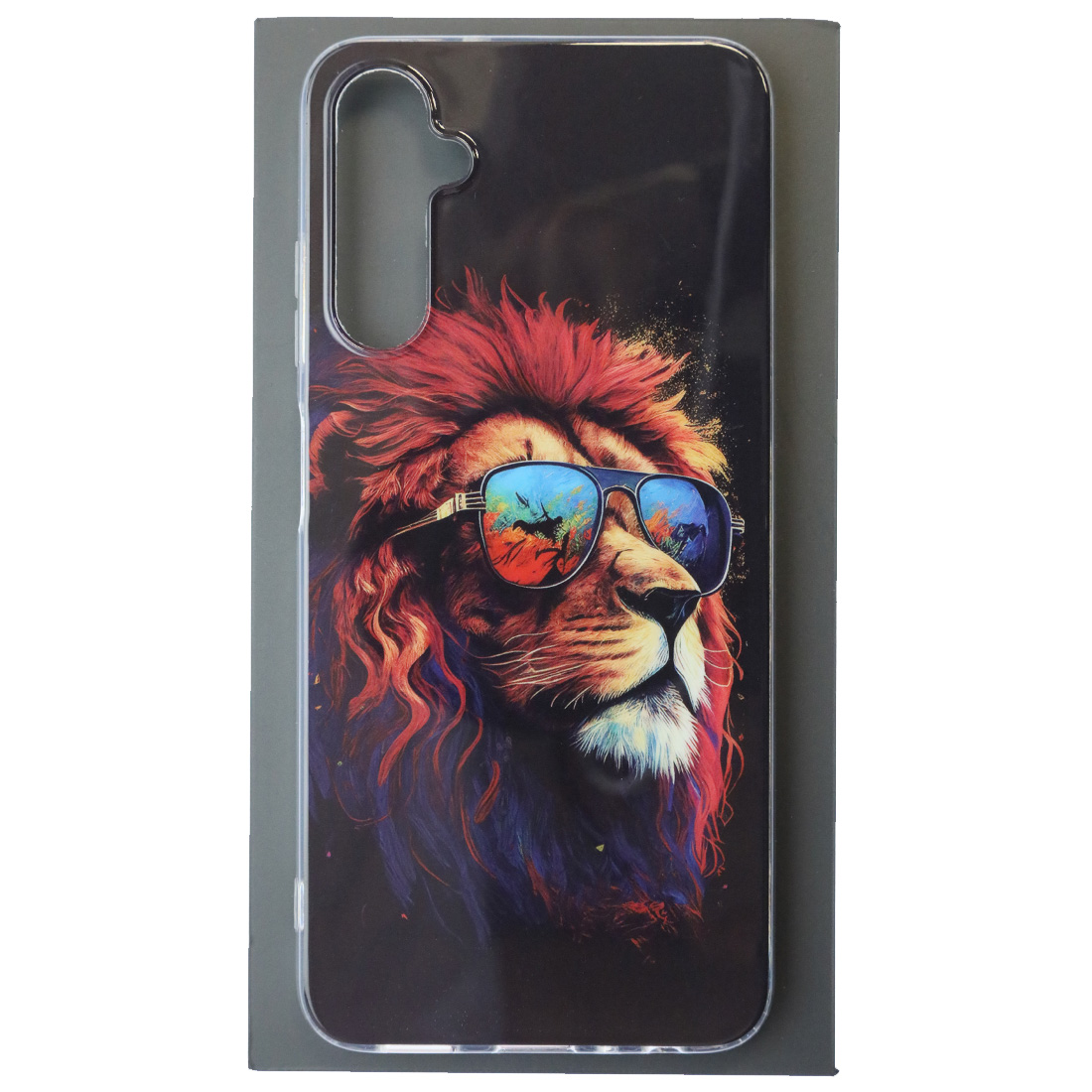 Чехол накладка для SAMSUNG Galaxy A05s, силикон, глянцевый, рисунок Лев в очках Чехол накладка для SAMSUNG Galaxy A05s, силикон, глянцевый, рисунок Лев в очках