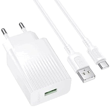СЗУ (Сетевое зарядное устройство) BOROFONE BAS71A c кабелем USB на Type C, 10.5W, длина 1 метр, цвет белый СЗУ (Сетевое зарядное устройство) BOROFONE BAS71A c кабелем USB на Type C, 10.5W, длина 1 метр, цвет белый