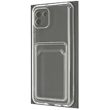Чехол накладка CARD CASE для SAMSUNG Galaxy A03 (SM-A035F), силикон, отдел для карт, цвет прозрачный Чехол накладка CARD CASE для SAMSUNG Galaxy A03 (SM-A035F), силикон, отдел для карт, цвет прозрачный