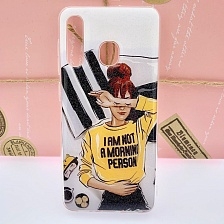 Чехол накладка для SAMSUNG Galaxy A30 (SM-A305), силикон, глянец, рисунок I AM NOT A MORNING.