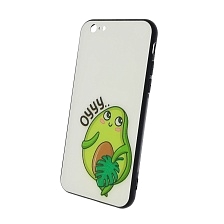 Чехол накладка для APPLE iPhone 6, 6G, 6S, силикон, стекло, рисунок AVOCADO Oyyy....