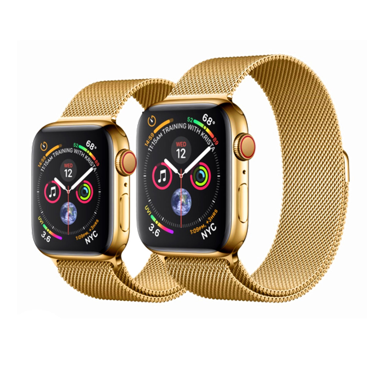 Ремешок bikson для APPLE Watch, сетчатый, миланская петля Milano Loop, 42 - 44 mm, цвет золотистый