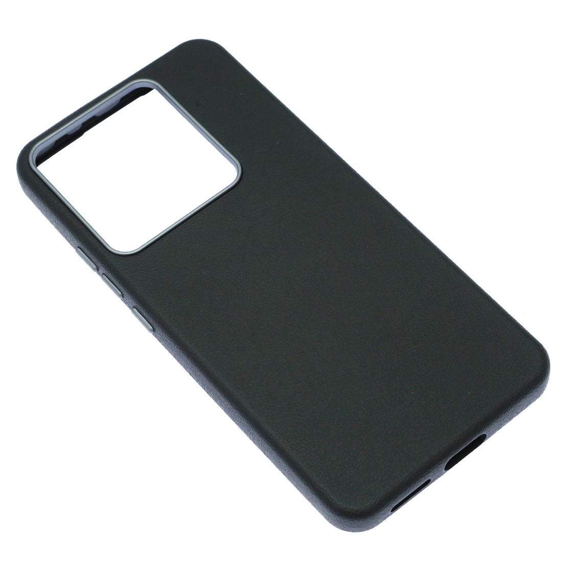 Чехол накладка для XIAOMI Redmi Note 14 4G, силикон, пластик, текстура кожи, бархат, цвет черный