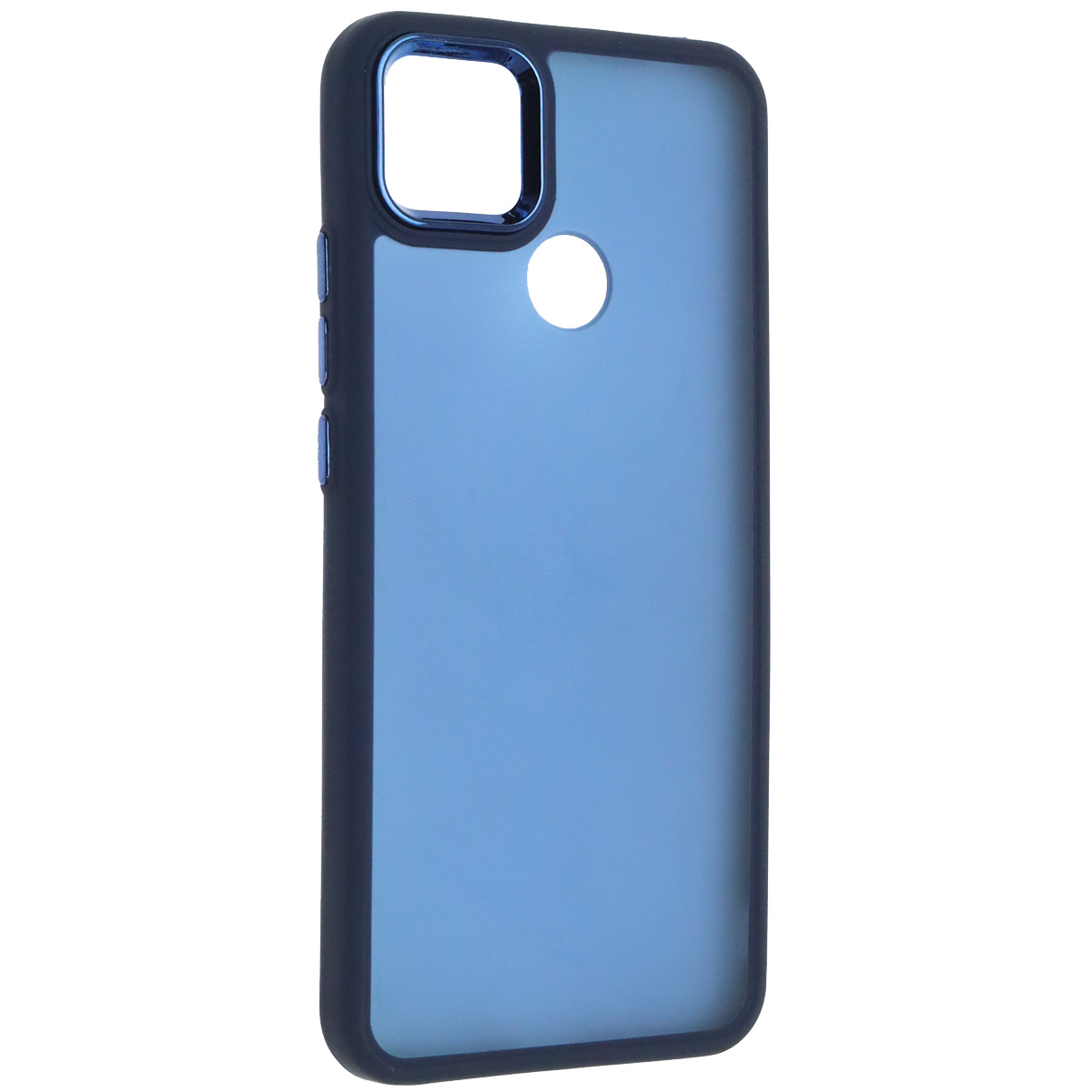 Чехол накладка для XIAOMI Redmi 9C, Redmi 10A, силикон, пластик, цвет окантовки темно синий Чехол накладка для XIAOMI Redmi 9C, Redmi 10A, силикон, пластик, цвет окантовки темно синий