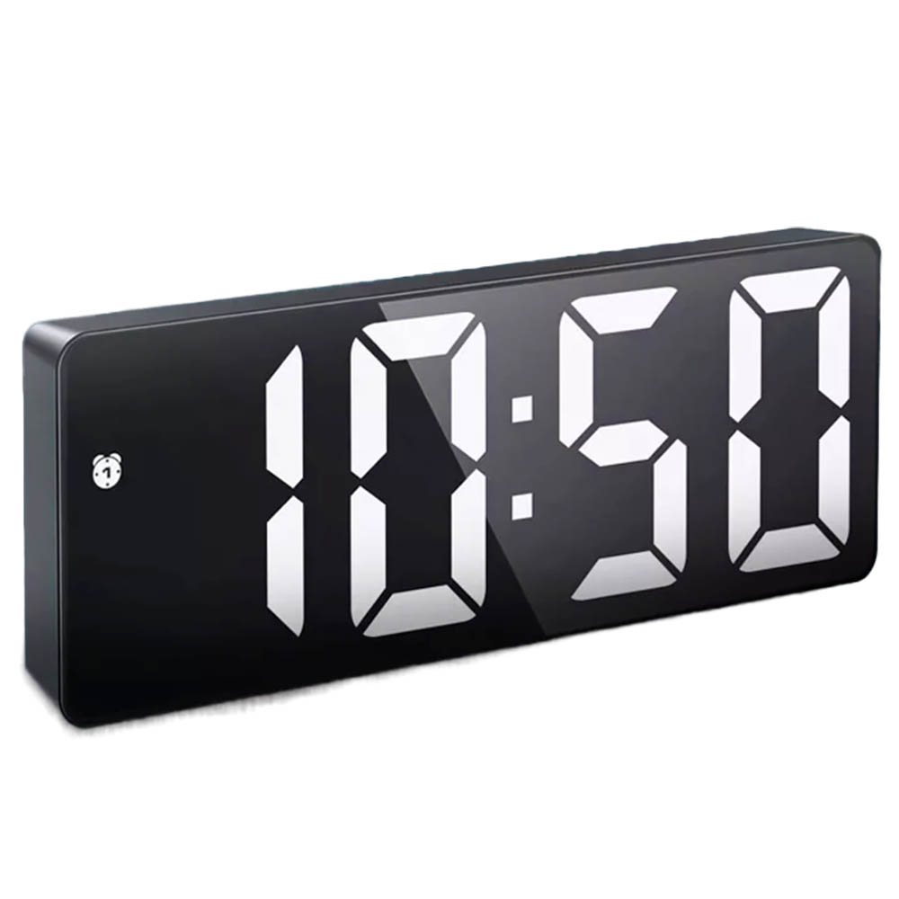 Электронные часы X0712L, будильник, белый циферблат, цвет черный