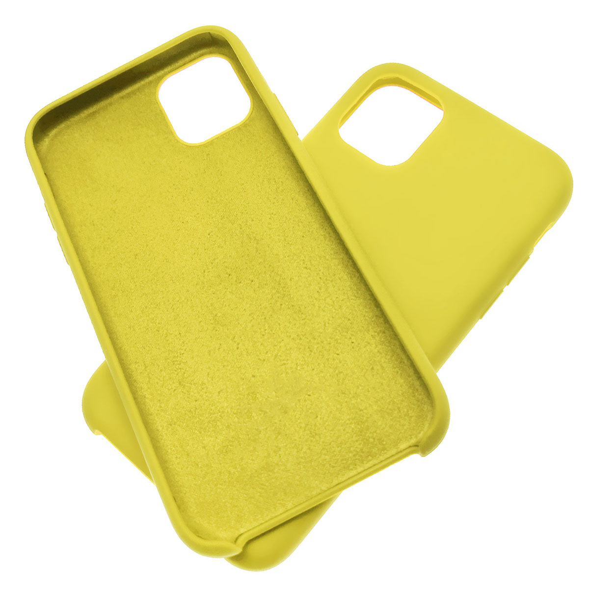 Чехол накладка Silicon Case для APPLE iPhone 11 Pro, силикон, бархат, цвет ярко желтый.
