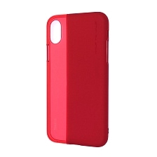 Чехол накладка BASEUS для APPLE iPhone X, силикон, цвет прозрачно красный.