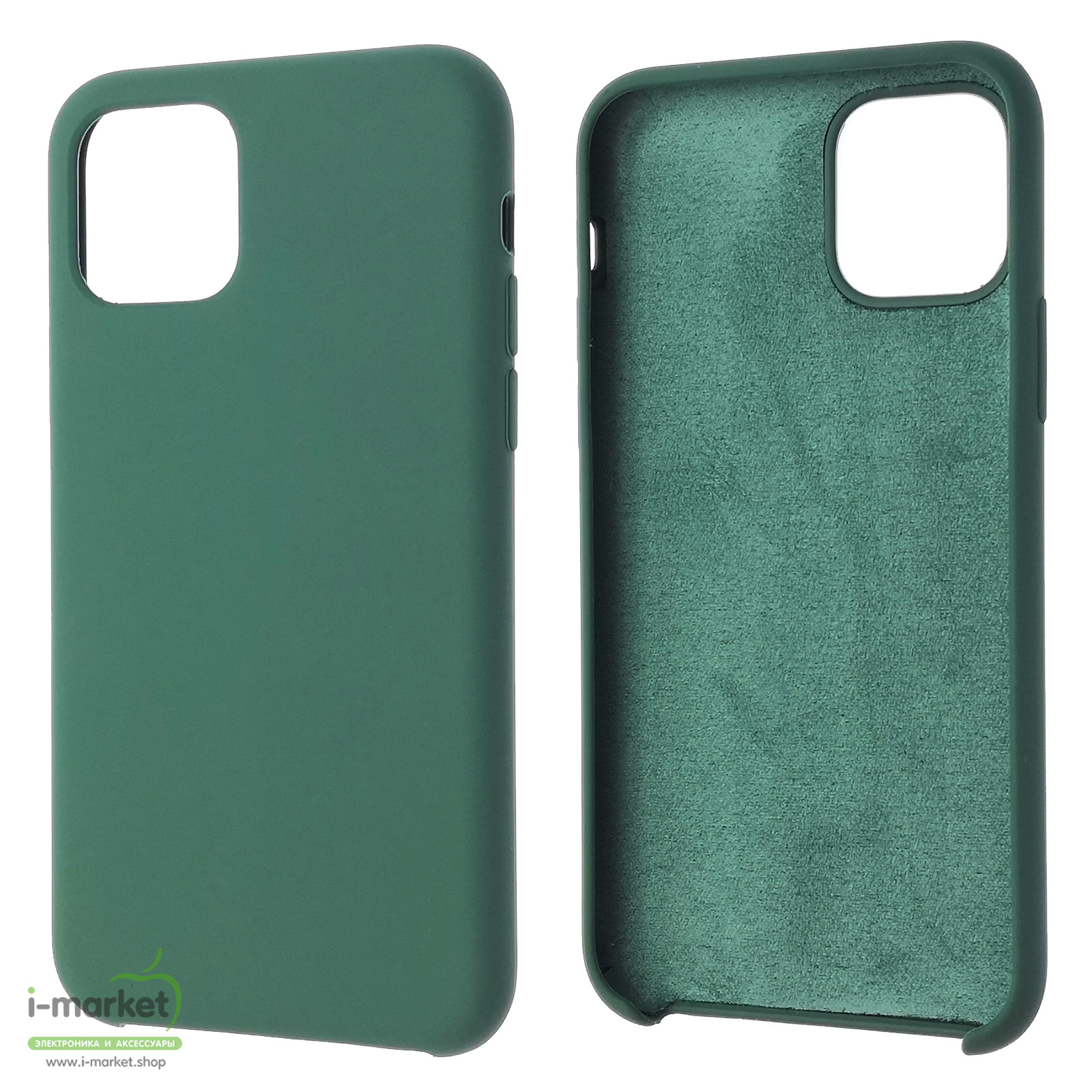 Чехол накладка Silicon Case для APPLE iPhone 11 Pro 2019, силикон, бархат, цвет изумрудный.