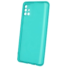 Чехол накладка Clear Case для SAMSUNG Galaxy A51 (SM-A515), M40S (SM-A3050), силикон 1.5 мм, защита камеры, цвет прозрачно бирюзовый