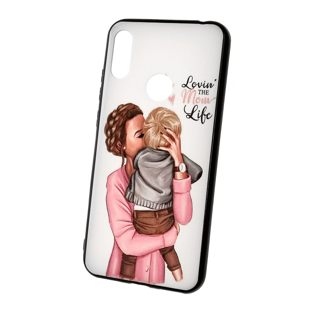 Чехол накладка для HUAWEI Honor 8A, Y6 2019, силикон, рисунок LOVIN THE MOM LOVE.
