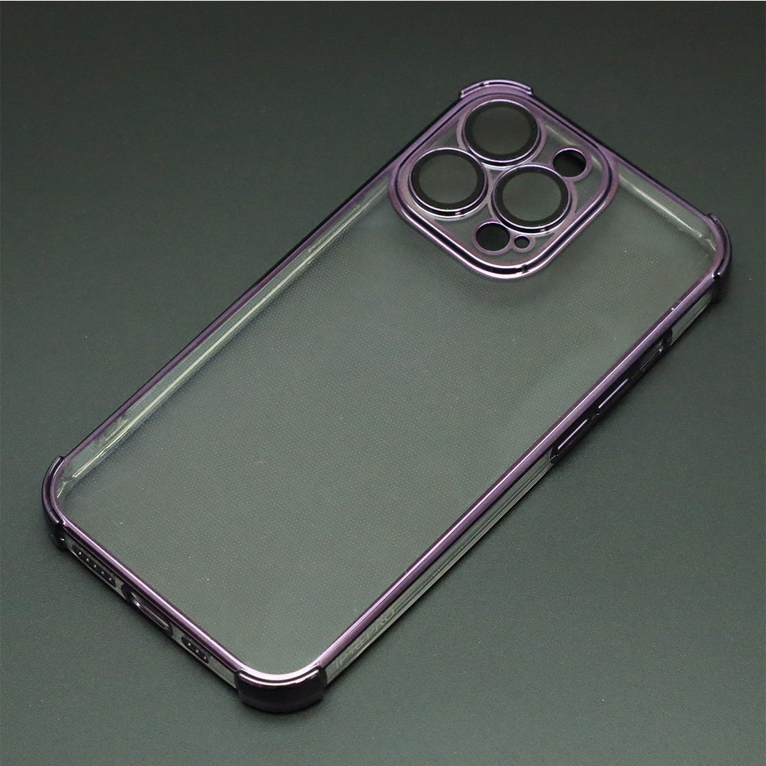 Чехол накладка для APPLE iPhone 13 Pro, силикон, защита камеры, цвет окантовки фиолетовый