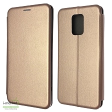 Чехол книжка STYLISH для XIAOMI Redmi Note 9 Pro, Redmi Note 9S, экокожа, визитница, цвет розовое золото.