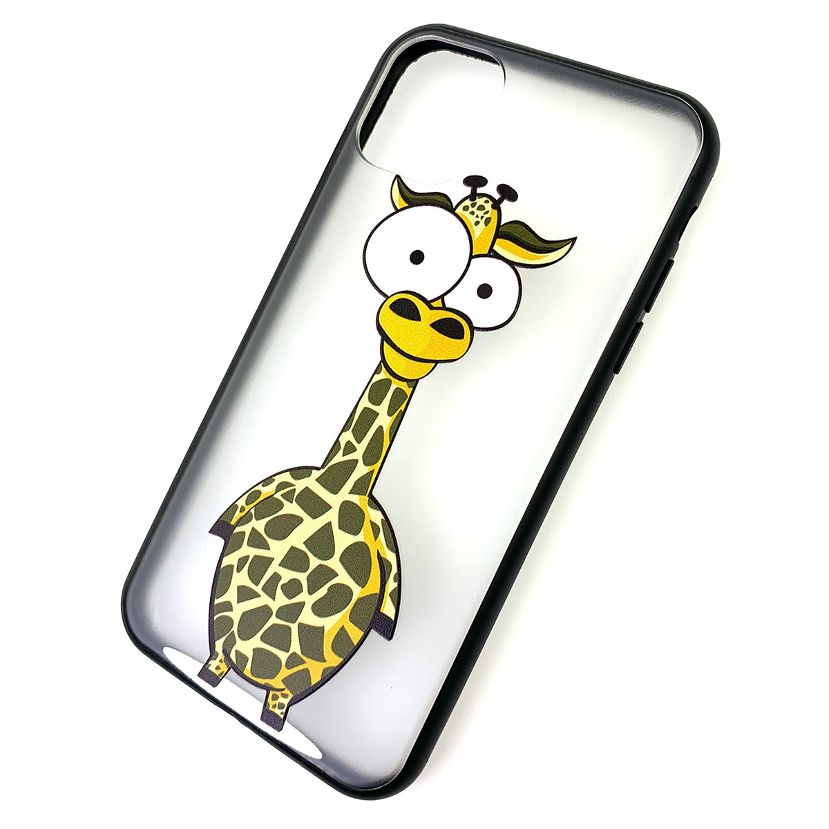 Чехол накладка для APPLE iPhone 11 Pro, пластик, окантовка силикон, рисунок Жираф.