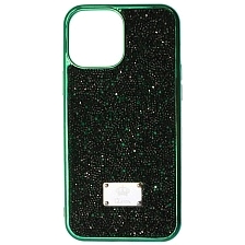 Чехол накладка Queen для APPLE iPhone 13 Pro Max (6.7), силикон, стразы, цвет зеленый (Уценка)