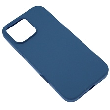 Чехол накладка Silicon Case для APPLE iPhone 16 Pro Max, силикон, бархат, цвет темно синий