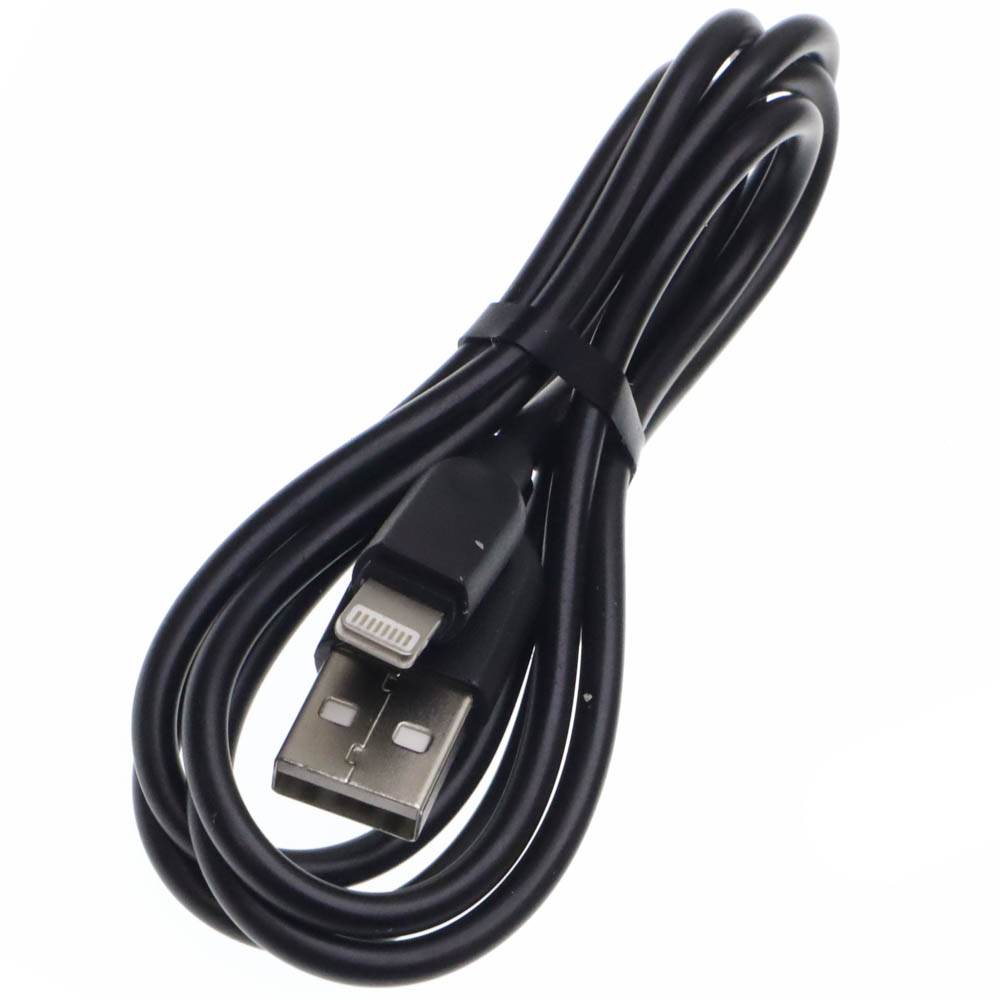 Кабель USB Lightning 8-pin, длина 1 метр, силикон, цвет черный