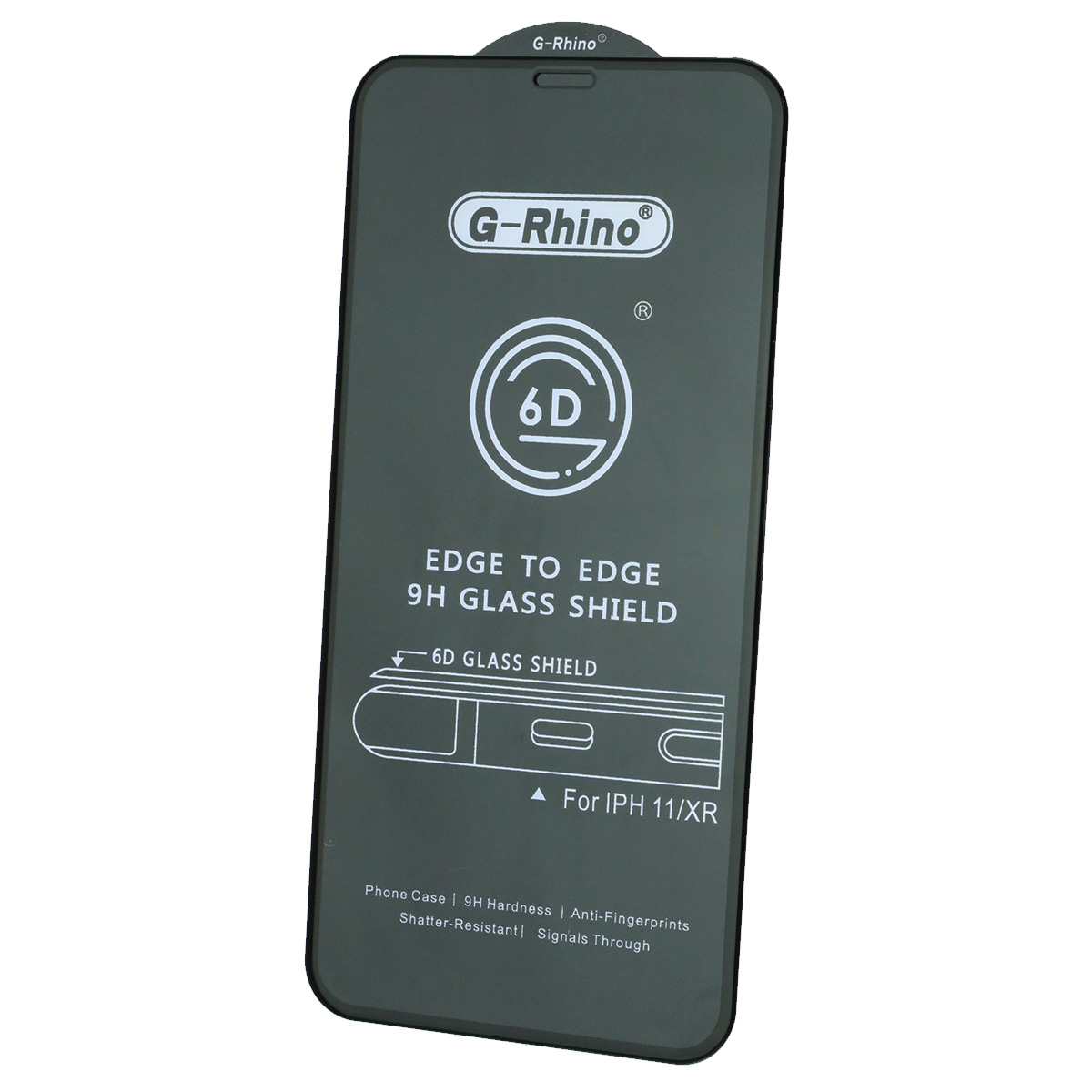 Защитное стекло 6D G-Rhino для APPLE iPhone 11, iPhone XR, цвет окантовки черный