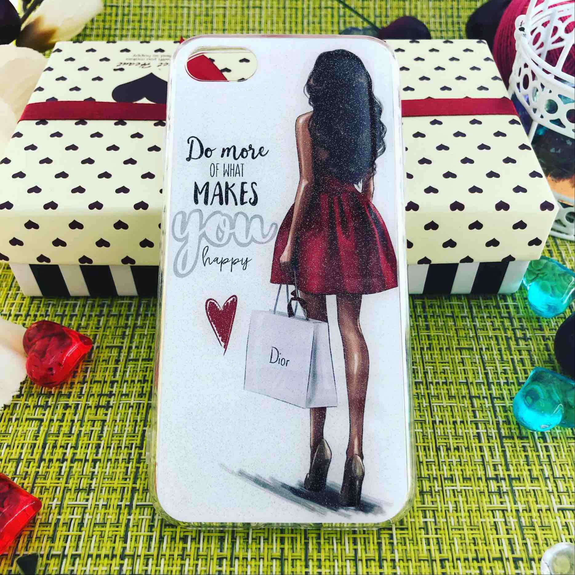 Чехол накладка для APPLE iPhone 7, iPhone 8, iPhone SE 2020, силикон, блестки, рисунок Do more of what makes you