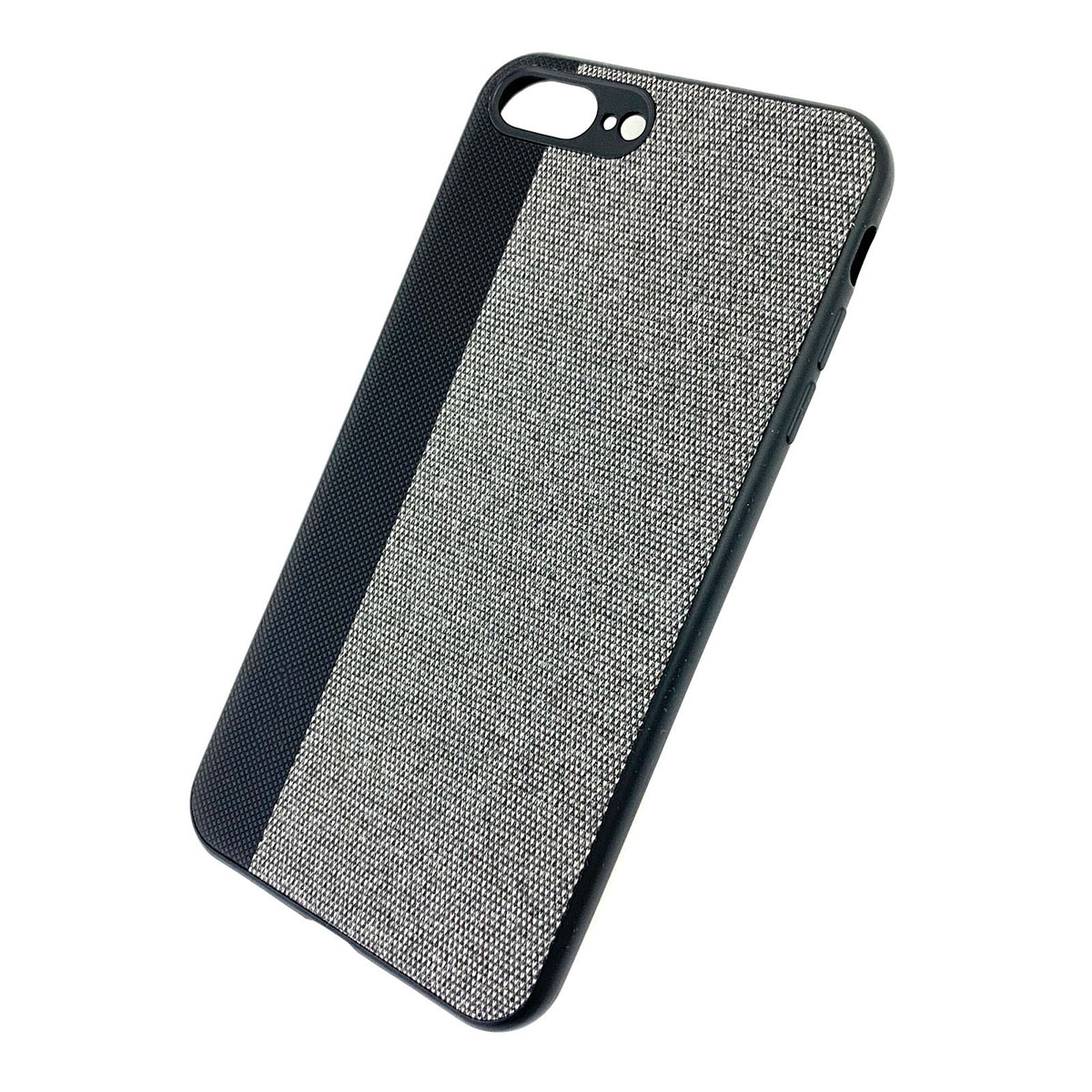 Чехол накладка для APPLE iPhone 7 Plus, 8 Plus, силикон, комбинированная, цвет черно серый.